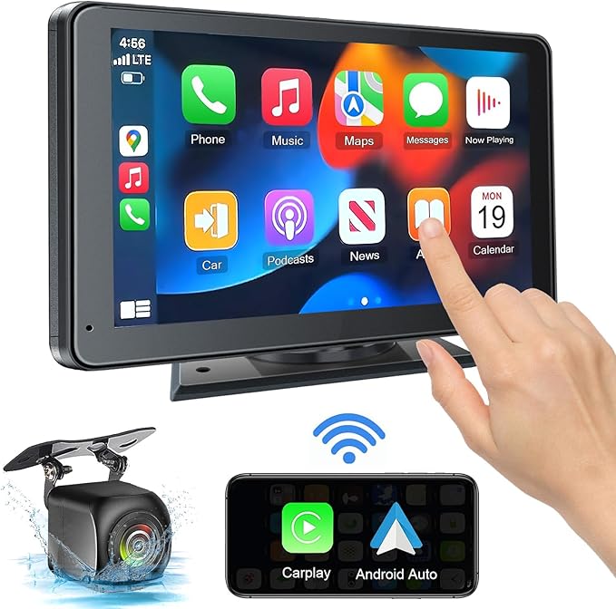 T9 3-in-1 Universal Smart Screen (Carplay /Andorid Auto 9" Touch Screen / Dash Cam)  for All Vehicles , Front/Rear Dual Camera